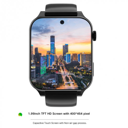 Rogbid Brave 3 Montre intelligente à écran TFT de 1,99 pouces Android 9.1 LTE 4G, prise en charge de la reconnaissance faciale SR895435-07