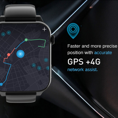 Rogbid Brave 3 Montre intelligente à écran TFT de 1,99 pouces Android 9.1 LTE 4G, prise en charge de la reconnaissance faciale SR895435-07