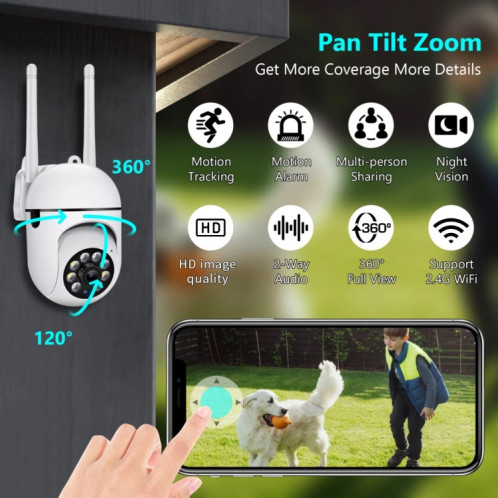 A7 1080P HD Caméra de surveillance intelligente WiFi sans fil Prise en charge de la vision nocturne / audio bidirectionnel sans mémoire SH05011964-011