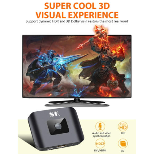 NK-H82 8K UHD HDMI 2X1 Commutateur unidirectionnel avec télécommande SH900861-06