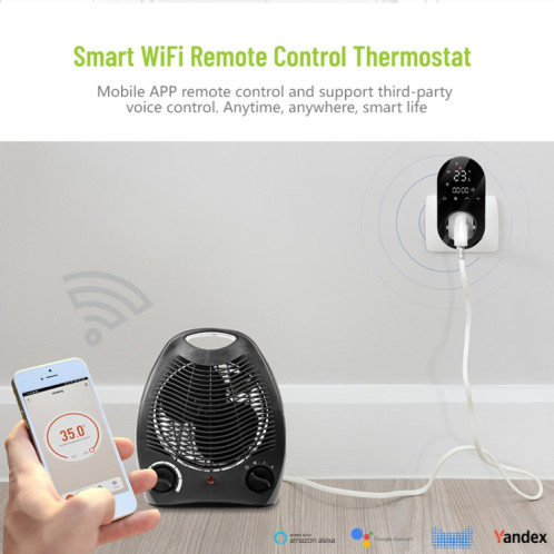 Thermostat LED enfichable BHT12-E sans WiFi, (noir) SH601A1555-07