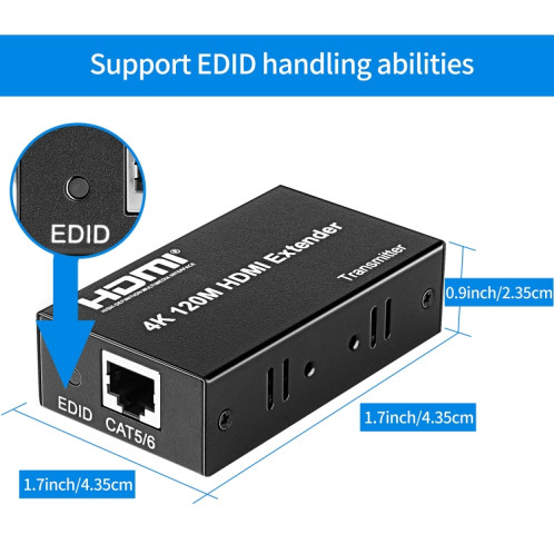 Extension réseau 4K HDMI vers RJ45, distance de transmission : 200 m (noir) SH801A305-09