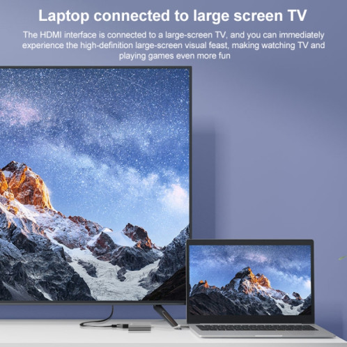 Onten OTN-9175B Convertisseur de sortie 4K USB-C / Type-C vers double HDMI (Blanc) SO401A596-09
