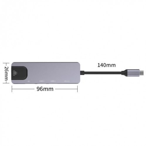 Onten OTN-UC920S Station d'accueil HUB multifonction portable USB-C / Type-C SO95001599-06