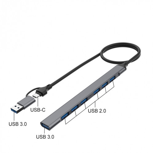 Onten OT-UCA9702 Station d'accueil HUB multifonctionnelle portable 2 en 1 à 7 ports SO9503294-04