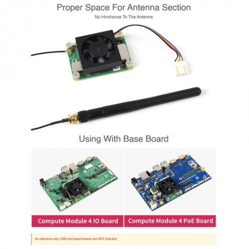 Ventilateur de refroidissement Waveshare 3007 dédié pour module de calcul Raspberry Pi 4 CM4, alimentation : 12 V SW0602830-08