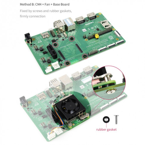 Ventilateur de refroidissement Waveshare 3007 dédié pour module de calcul Raspberry Pi 4 CM4, alimentation : 12 V SW0602830-08