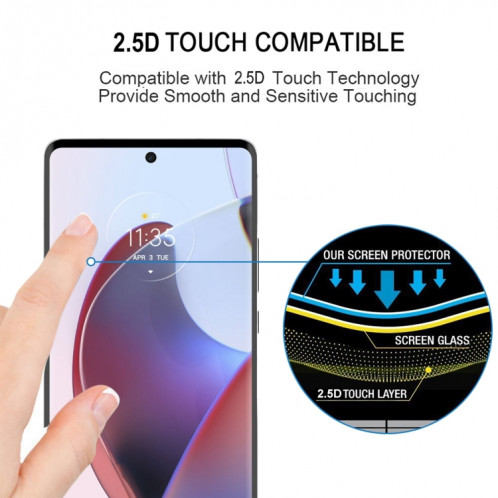 Pour Motorola Edge 30 Ultra Film de verre trempé plein écran à bord incurvé 3D SH300140-07