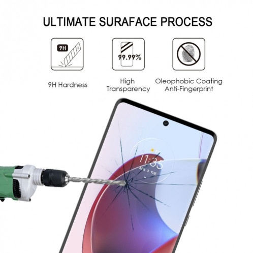 Pour Motorola Edge 30 Ultra Film de verre trempé plein écran à bord incurvé 3D SH300140-07
