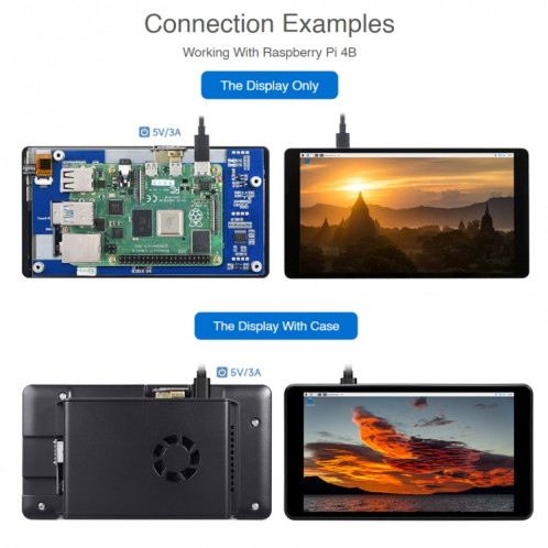 Écran LCD tactile capacitif Waveshare Raspberry Pi 5,5 pouces 2K (noir) SW401A104-010