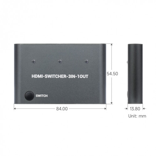 Commutateur HDMI 4K Waveshare 3 en 1 3 pouces SW95401685-09