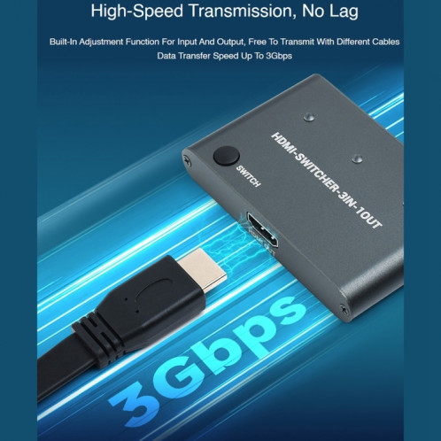 Commutateur HDMI 4K Waveshare 3 en 1 3 pouces SW95401685-09