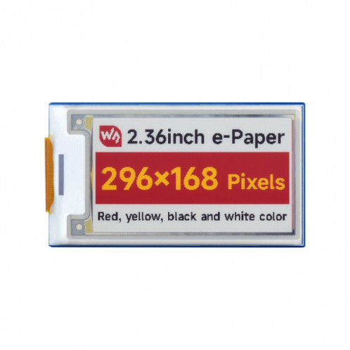 Module papier électronique Waveshare 2,36 pouces 296 × 168 SW95421010-07