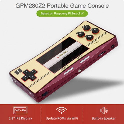 Base de console de jeu portable Waveshare GPM280 WiFi sur Raspberry Pi Zero, 2W avec carte TF 32 Go () SW301B1881-09