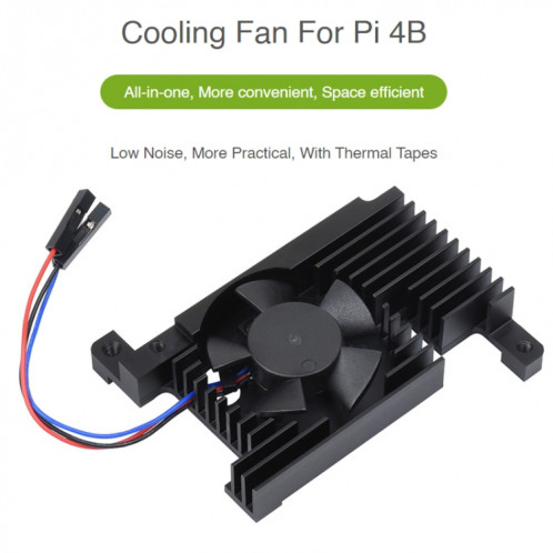 Ventilateur de refroidissement en alliage d'aluminium tout-en-un dédié Waveshare pour Raspberry Pi 4B SW4401733-08
