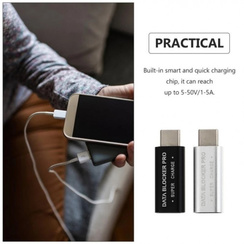 Connecteur de charge rapide du bloqueur de données USB-C / Type-C GE07 (or rose) SH601E729-06