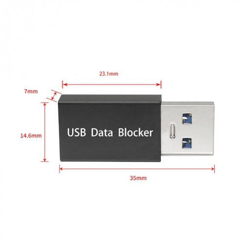 Connecteur de charge du bloqueur de données USB GEM02 (argent) SH901B1731-05
