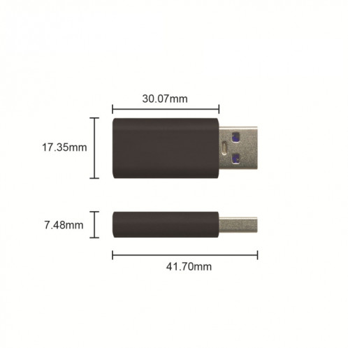 Connecteur de charge rapide du bloqueur de données USB GE06 (gris) SH201B217-04