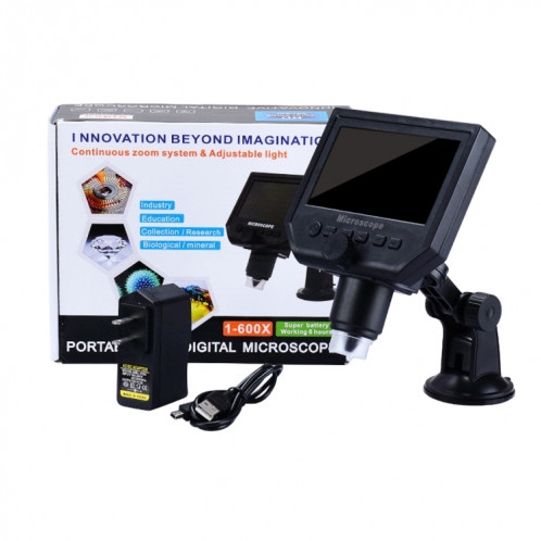 G600 600X 3.6MP Microscope numérique portable à écran LCD HD de 4,3 pouces, prise: SH2801805-09