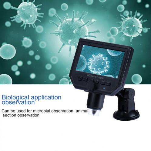 G600 600X 3.6MP Microscope numérique portable à écran LCD HD de 4,3 pouces, prise: SH2801805-09