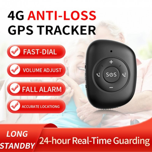 RF-V50 IP67 étanche 4G LTE 3G 2G GSM bouton SOS pour personnes âgées alarme d'urgence GPS Tracker (noir) SH701A1308-08