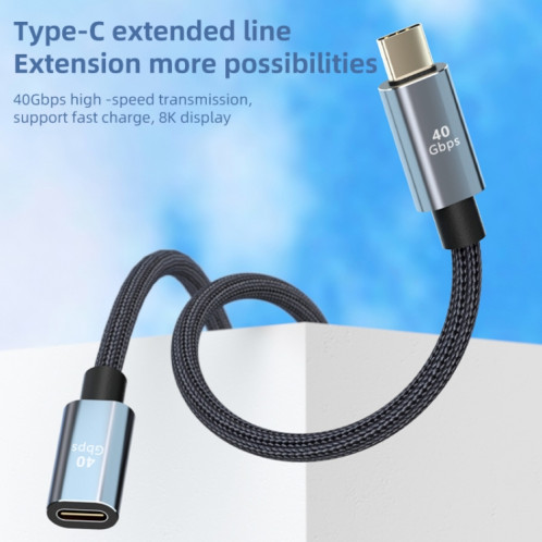 Câble d'extension USB4.0 40 Gbps Type-C mâle à femelle, longueur : 0,3 m SH41011563-06