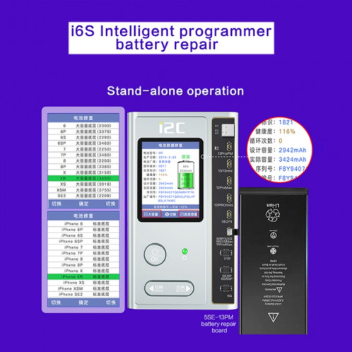 Ensemble de programmeur intelligent i2C i6S (couleur d'origine + batterie + carte de test matricielle) SH01891759-07