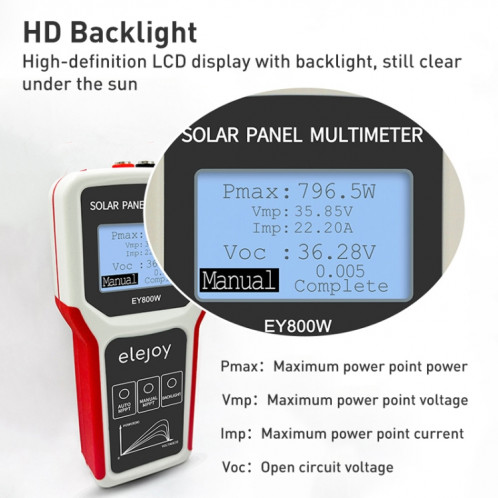 Multimètre d'alimentation de panneau solaire Elejoy EY800W 800W SH0510489-07