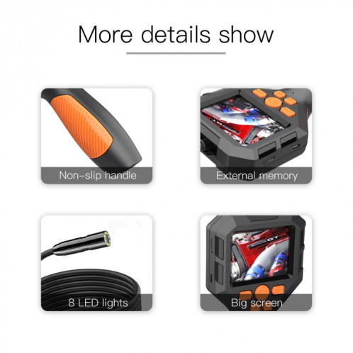Endoscope portable HD 5,5 mm P10 2,8 pouces avec écran LCD, longueur : 10 m SH17081393-07