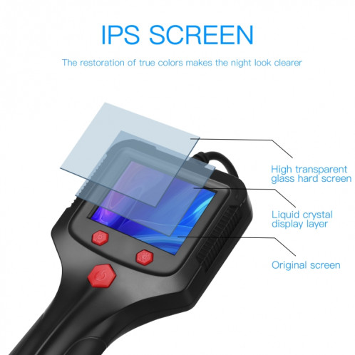 Endoscope portable HD P100 8 mm 2,4 pouces avec écran LCD, longueur : 2 m SH25011405-07