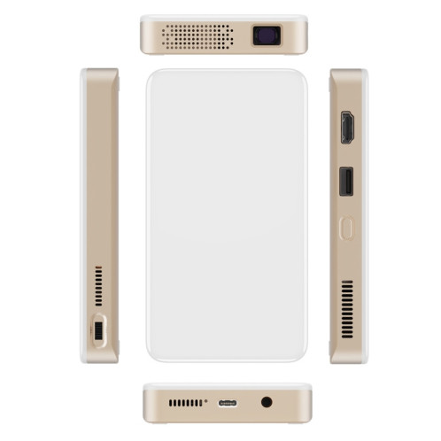 S90 DLP Android 9.0 1 Go + 8 Go 4K Mini projecteur intelligent WiFi, prise d'alimentation : prise AU (blanc) SH202B886-015