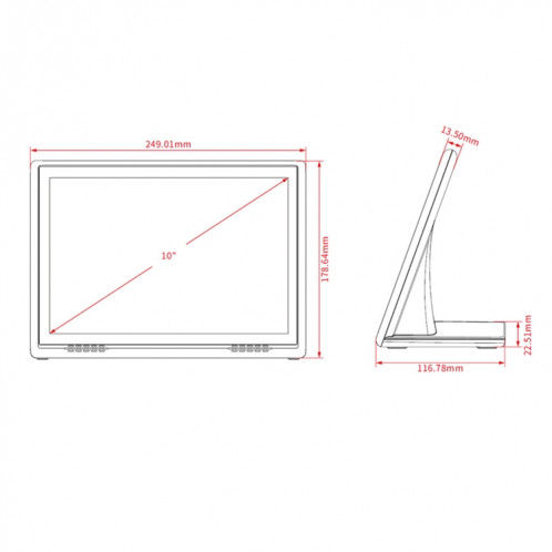 HSD1007A 10,1 pouces écran tactile tout en un PC, RK3128 1 Go + 16 Go Android 6.0, prise : prise AU (blanc) SH901B489-07