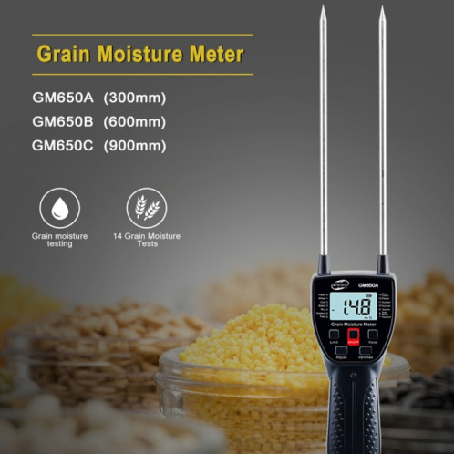 BENETECH GM650A Humidimètre pour grains, batterie non incluse SB10661641-06