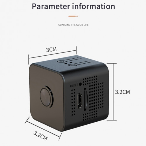Caméra X1 1080P Small Cube Mini HD WiFi, prise en charge de la vision nocturne infrarouge et de la détection de mouvement SH1344485-011