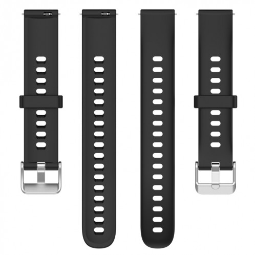 Pour Keep Band B4 Bracelet de montre en silicone à surface brillante de 16 mm (noir) SH901D995-08