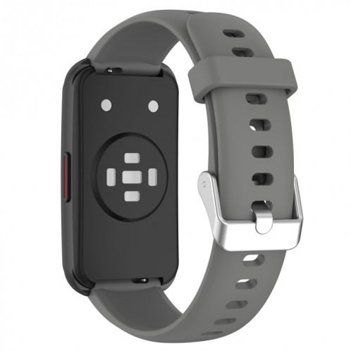 Pour Keep Band B4 Bracelet de montre en silicone à surface brillante de 16 mm (gris foncé) SH901G1174-08