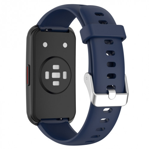 Pour Keep Band B4 Bracelet de montre en silicone à surface brillante de 16 mm (bleu nuit) SH901I519-08