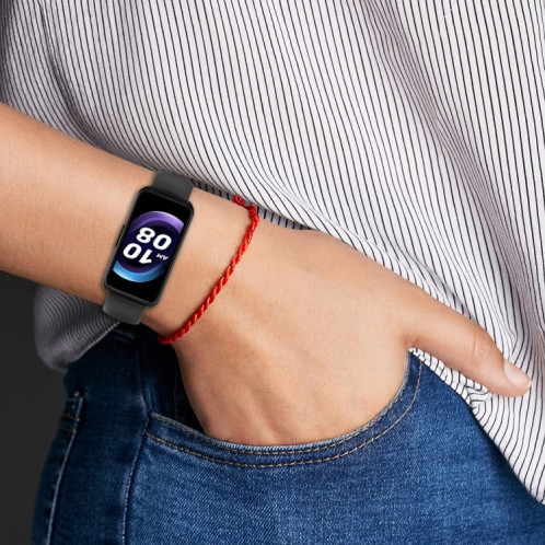 Pour Keep Band B4 Bracelet de montre en silicone à surface brillante de 16 mm (bleu nuit) SH901I519-08