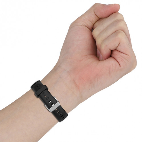 Pour Keep Band B4 Bracelet de montre en silicone à surface brillante de 16 mm (noir) SH901D995-08