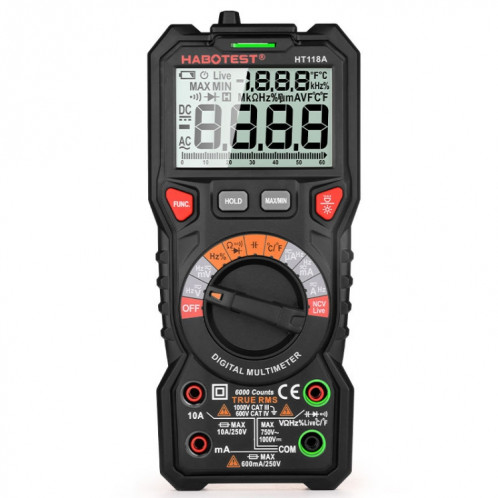 Multimètre numérique automatique haute précision à double rétroéclairage portable HABOTEST HT118A SH1560883-06