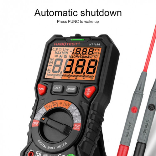 Multimètre numérique automatique haute précision à double rétroéclairage portable HABOTEST HT118A SH1560883-06