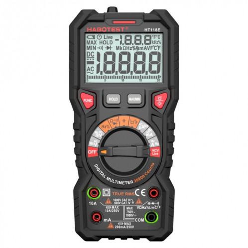 HABOTEST HT118E multimètre numérique de haute précision pour la prévention des incendies SH15681175-05