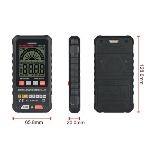 HABOTEST HT124A Mini multimètre haute précision à affichage numérique SH7101417-09