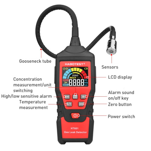 HABOTESA HT601A Détecteur de Gaz Combustible Modèle à Mille Batteries sans Affichage Numérique SH1625676-07