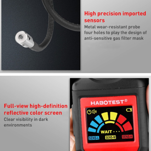 HABOTESA HT601A Détecteur de Gaz Combustible Modèle à Mille Batteries sans Affichage Numérique SH1625676-07