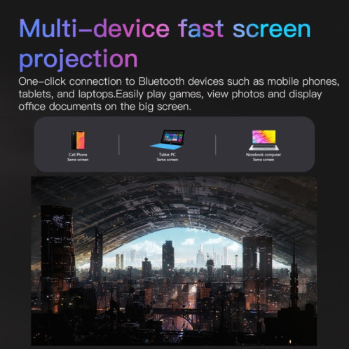 Projecteur mobile WiFi portable S30 Android System HD, type de prise : prise britannique (blanc) SH403B1832-08