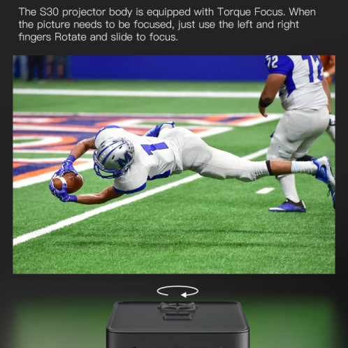 Projecteur mobile WiFi portable S30 Android System HD, type de prise : prise AU (noir) SH404A328-08