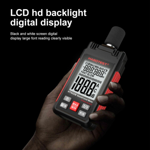 HABOTEST HT602B Testeur de décibels de bruit à affichage numérique multifonctionnel SH16591817-013