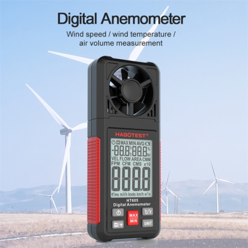 HABOTEST HT605 Testeur de vitesse du vent portable à affichage numérique intelligent SH1660991-012