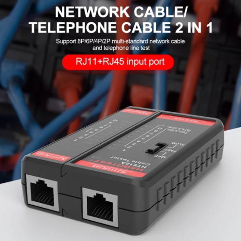 HABOTEST HT812A Testeur de ligne de réseau de ligne téléphonique 2 en 1 SH16881763-010